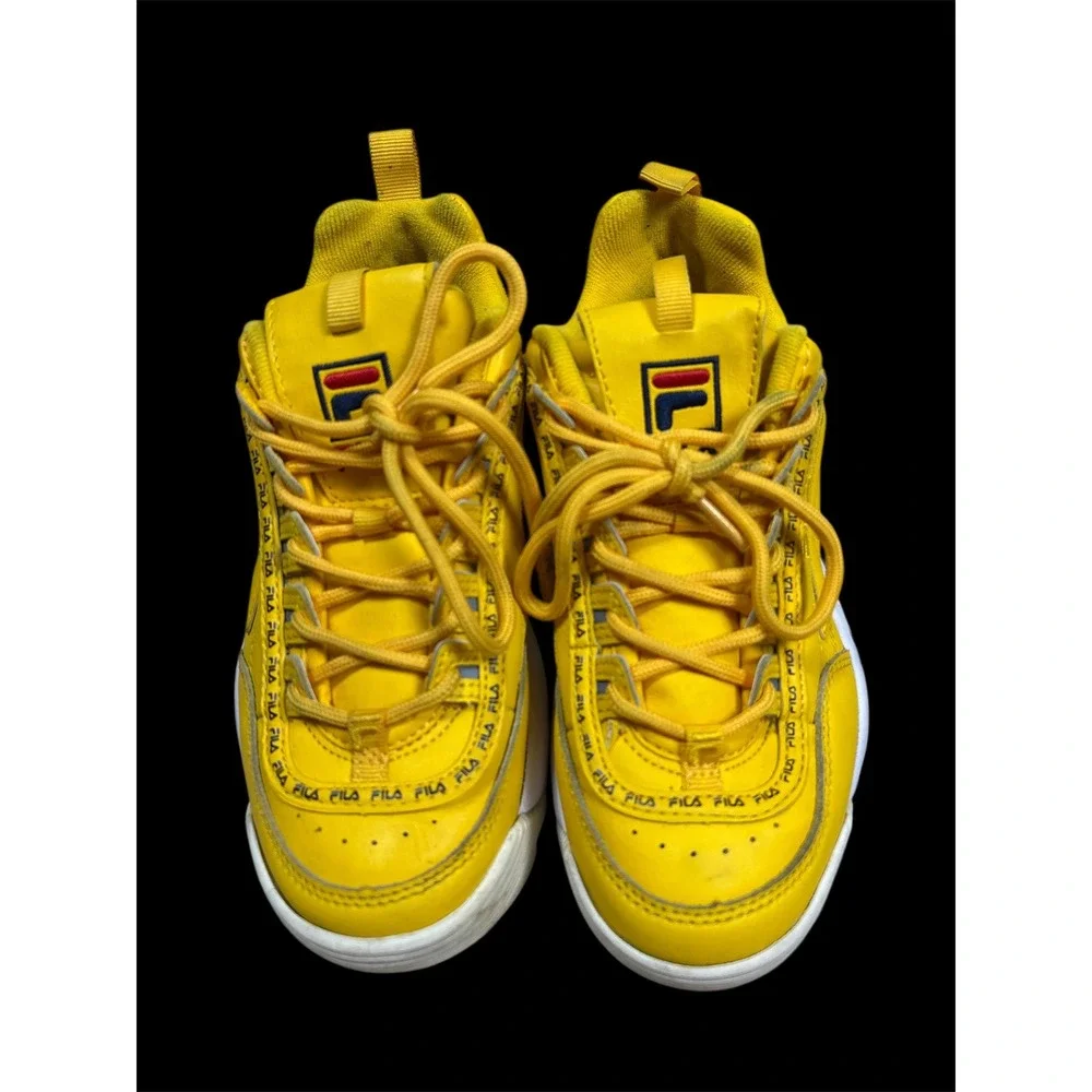Fila Disruptor II Yellow Chunky Platform Sneakers Size US 6 EUR‎ 38.5